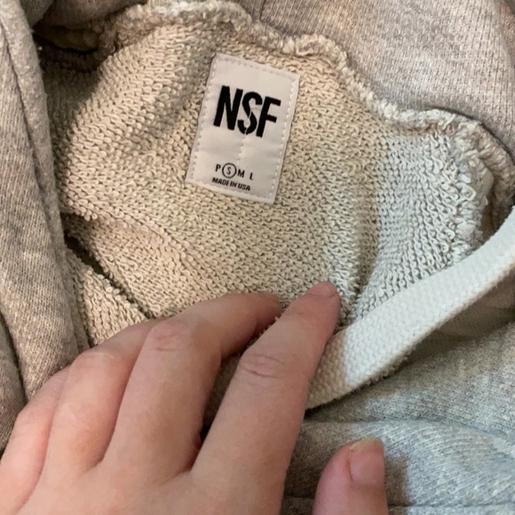 NSF /  Kip Grey & Cream terry Layered Sweatshirt Pullover Hoodie sweater small S - Picture 5 of 6